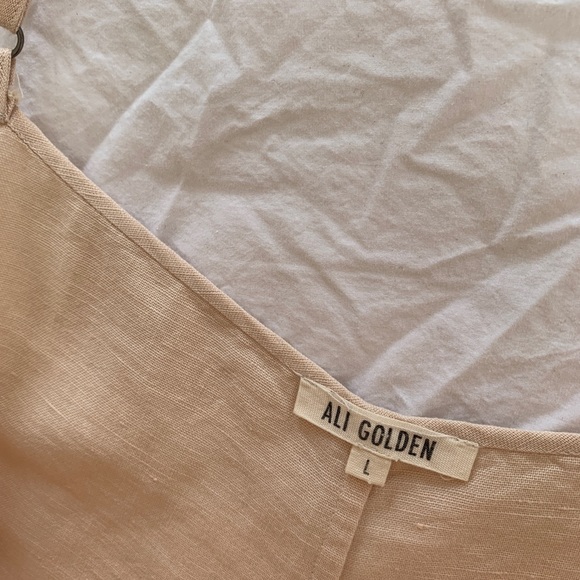 Ali Golden Jumpsuit in raw silk, pink size large - Picture 4 of 5